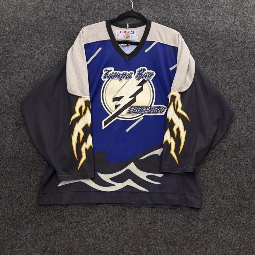 CCM Tampa Bay Lightning 90s Storm Alternate Hockey Jersey Mens Large Rare